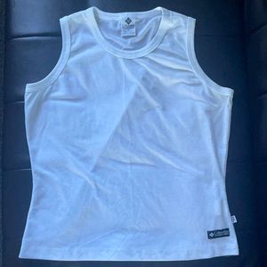 All white Columbia tank top